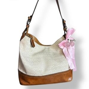 Y2k Coach Mini Signature C Jacquard Gallery Hobo Shoulder Bag  2007 Preppy Glam